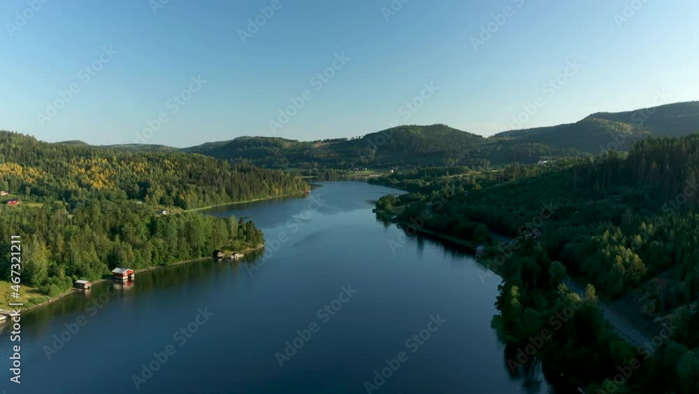 Aerial view of fjord landscape of the High Coast in northern Sweden. Aerial view of fjord landscape of the High Coast in northern Sweden.