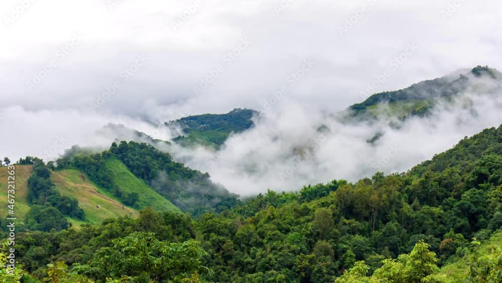 Time Lapse video 4k, Scenery of a Misty morning in the mountains at Nan in northern Thailand. Time Lapse video 4k, Scenery of a Misty morning in the mountains at Nan in northern Thailand.