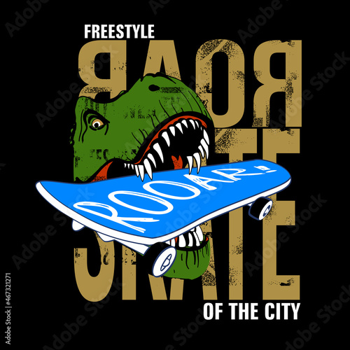 Dino Skater  vector illustration for t shirt and other use