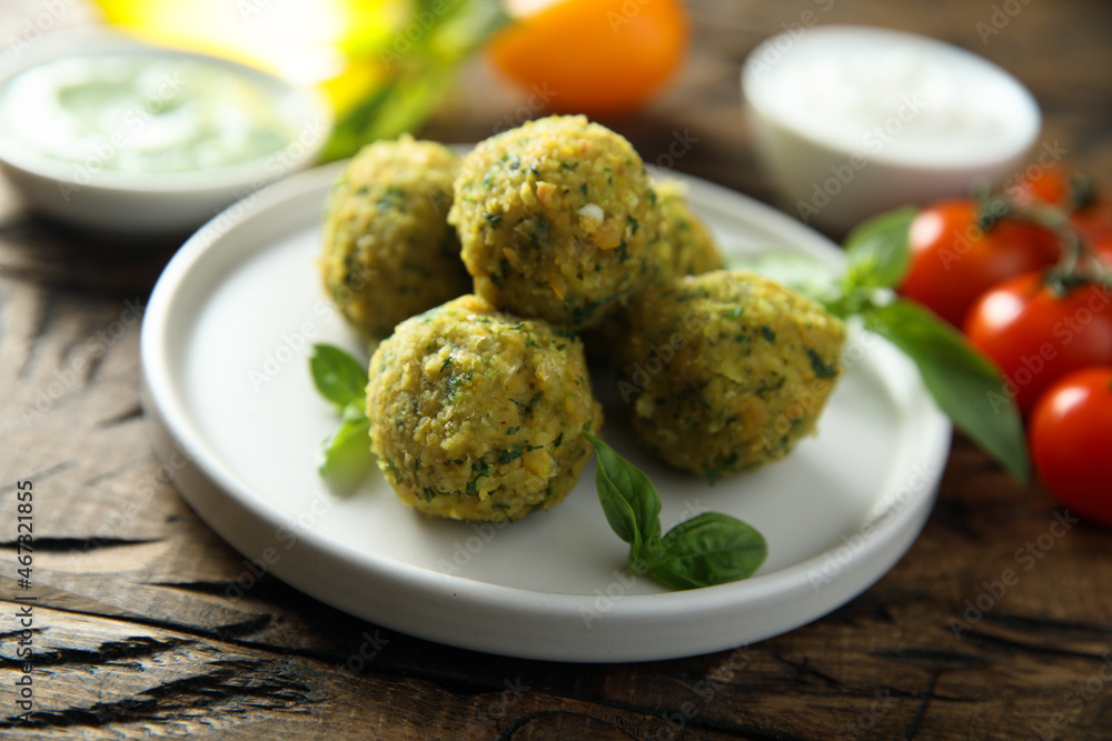 Traditional homemade falafel with herbs Traditional homemade falafel with herbs