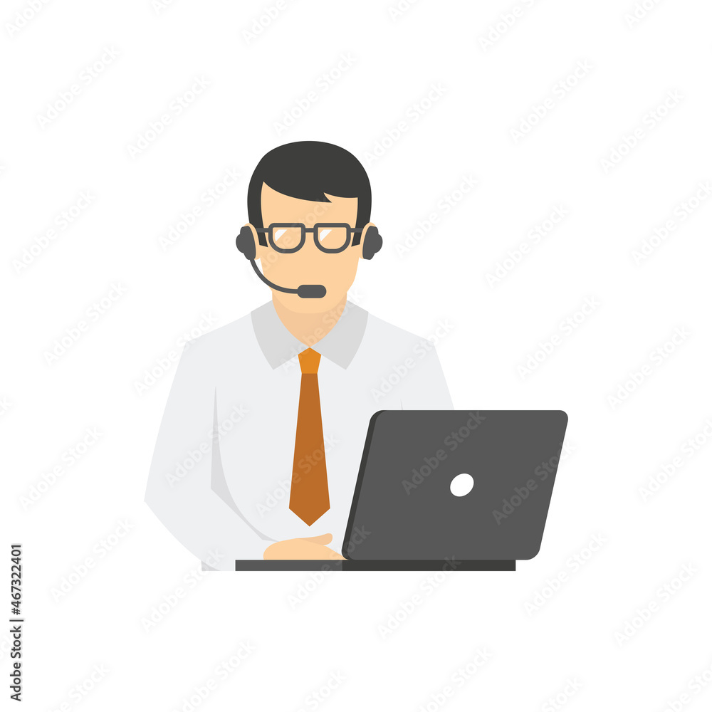 Operator icon vector design flat Operator icon vector design flat
