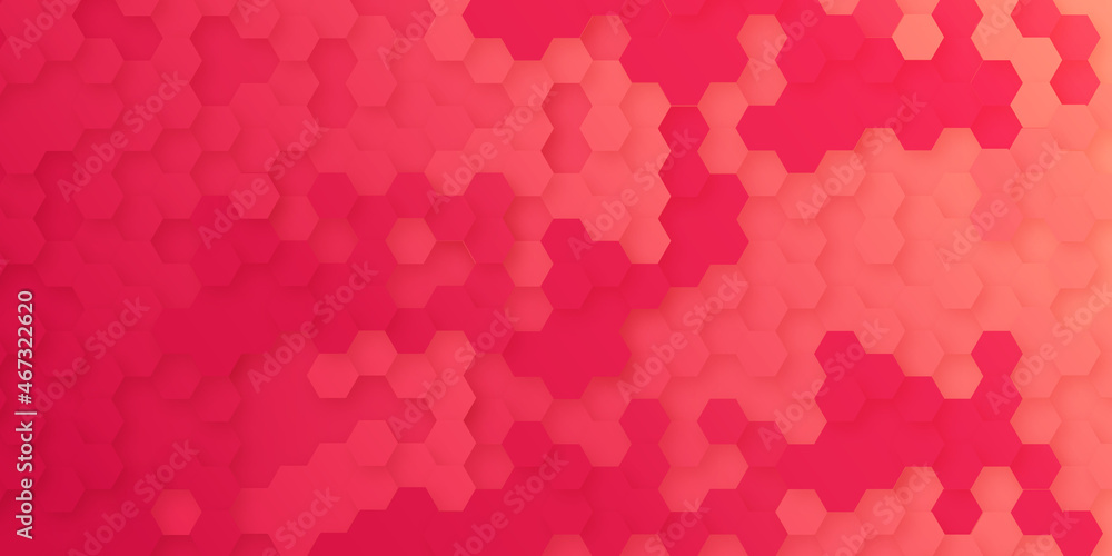 abstract stylist technological modern red honeycomb geometric seamless pattern with red hexagons.modern stylist 3d honeycomb geometric colorful texture background with blurry effects.