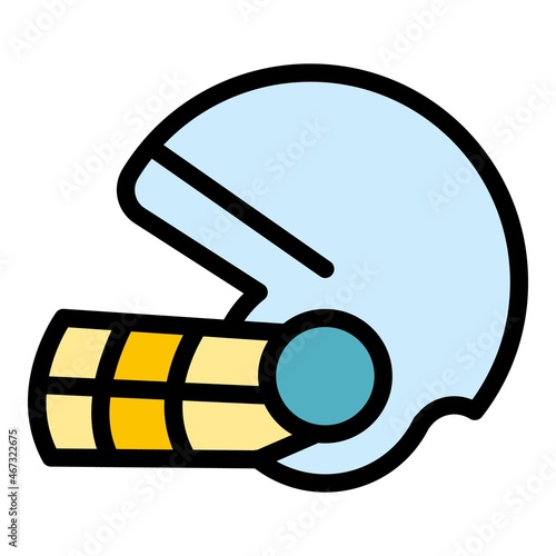 American football helmet icon. Outline american football helmet vector icon color flat isolated