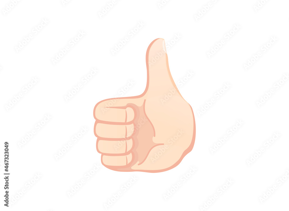 Thumb up icon. Hand gesture emoji illustration.
Thumb up icon. Hand gesture emoji illustration.