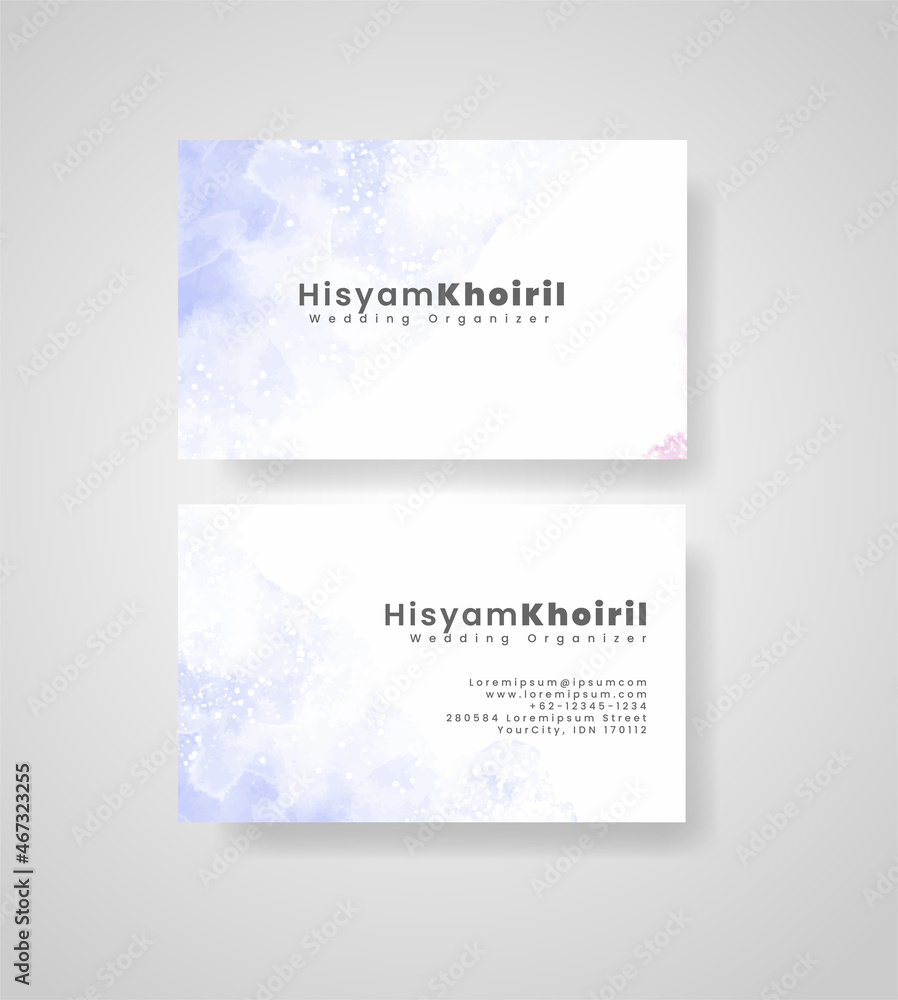 Fototapeta premium Beautiful business card template with watercolor
