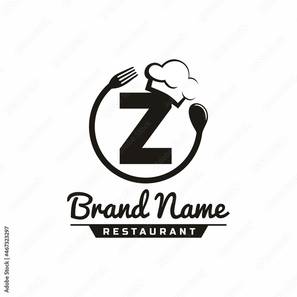 Letter Z Restaurant Food Logo Design Stock Vector Adobe Stock