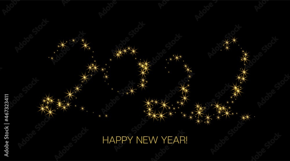 2022 Gold Sparkling Banner. Cool Winter Holiday New Year Greeting Card. Painted 2022 Minimal Logo. Happy New Year Dotted Business Decoration. Platinum Happy New Year Sparkles. Golden Brush Shape 2022