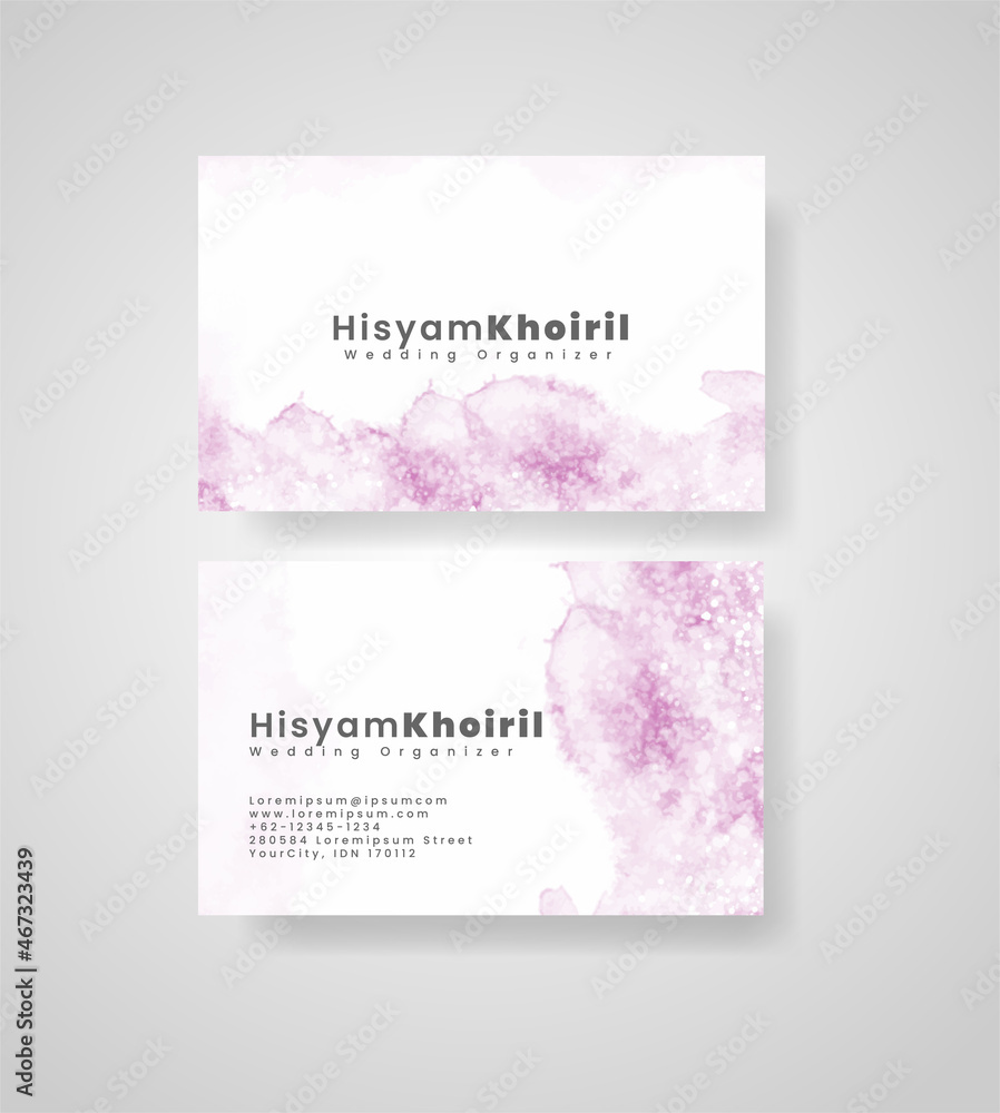 Fototapeta premium Beautiful business card template with watercolor