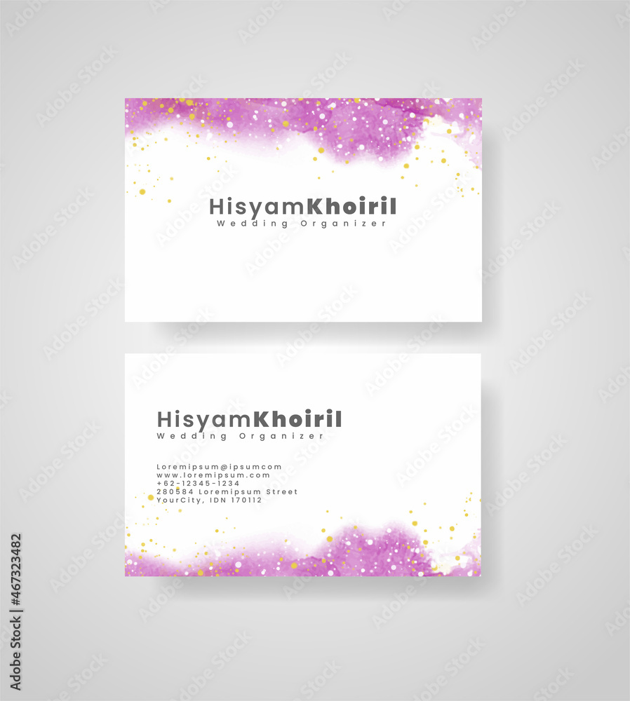 Fototapeta premium Beautiful business card template with watercolor