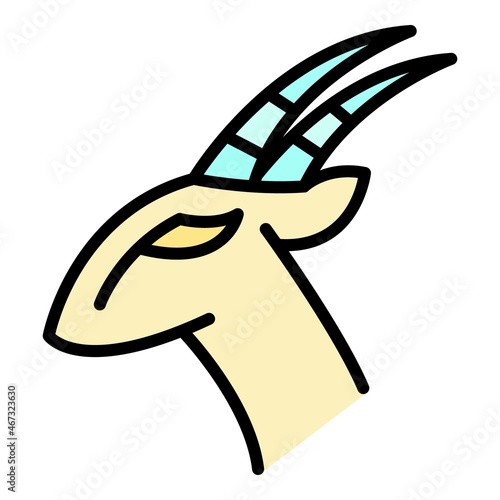 Africa gazelle icon. Outline africa gazelle vector icon color flat isolated