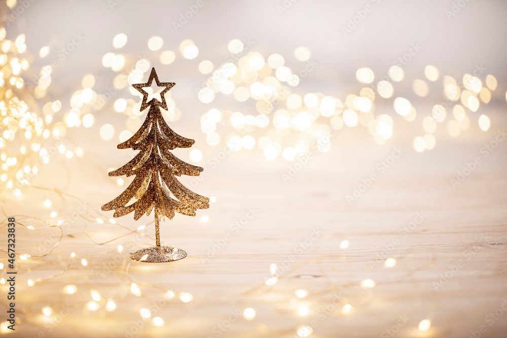 Fotografie Christmas tree decoration on bokeh background.