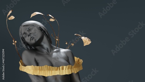 Greek goddess abstract background. 3d rendering. photo