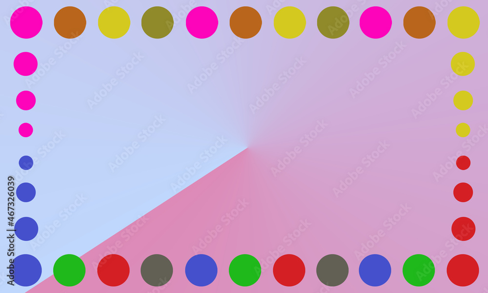 color gradation background with a collection of large and small circles of various colors