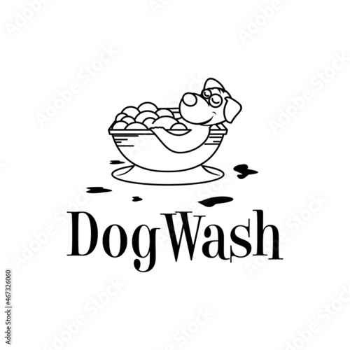 dog logo wash in the bathroom
