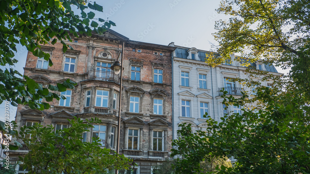 Old and beautiful townhouses in the Lower Town of Gdansk, Poland.