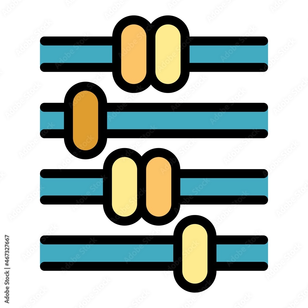 School abacus icon. Outline school abacus vector icon color flat isolated School abacus icon. Outline school abacus vector icon color flat isolated