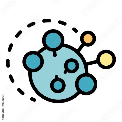 Tonsillitis bacteria icon. Outline tonsillitis bacteria vector icon color flat isolated