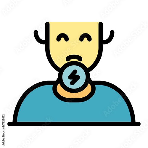 Tonsillitis disease icon. Outline tonsillitis disease vector icon color flat isolated