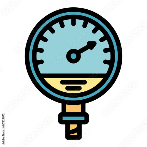 Manometer machine icon. Outline manometer machine vector icon color flat isolated