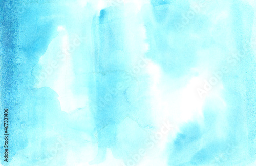 Hand drawn abstract blue watercolor background with texture. 