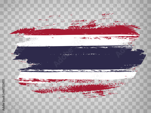 Flag Thailand from brush strokes.  Flag  Kingdom of Thailand on  transparent background for your web site design, app, UI. Stock vector. Vector illustration EPS10