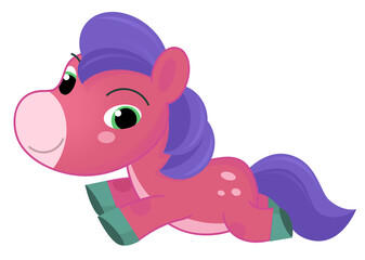 Wandcirkels Eenhoorn Vrolijke eenhoorn pony cartoonscène  © honeyflavour