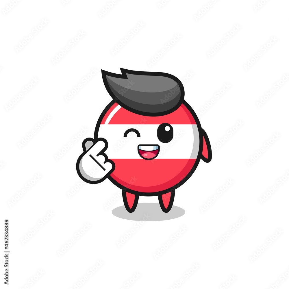 austria flag character doing Korean finger heart austria flag character doing Korean finger heart