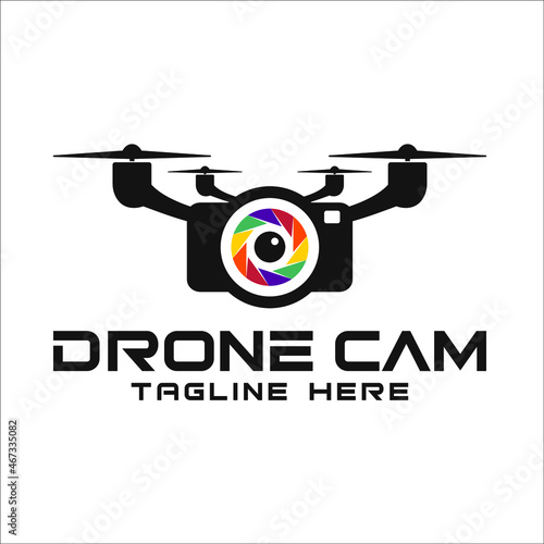 Drone with camera logo icon
