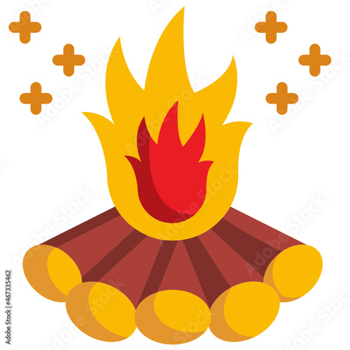 campfire flat icon