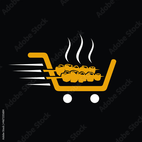 shopping cart icon with sate