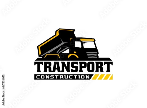 Truck logo vector for transportation company. Vehicle equipment template vector illustration for your brand.