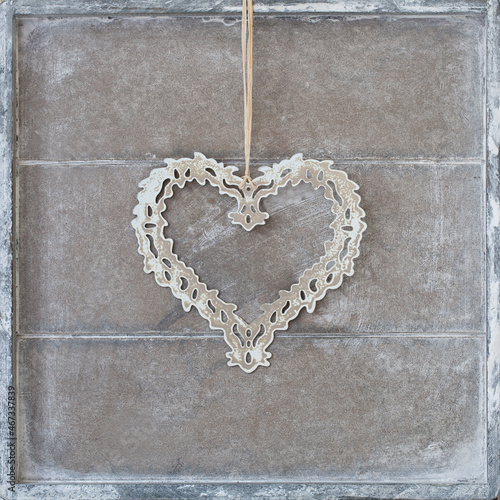 Shabby Chic Heart In Wood Frame
