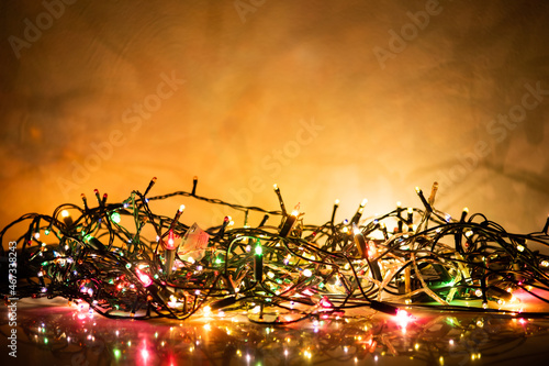 abstract vintage Christmas lights background