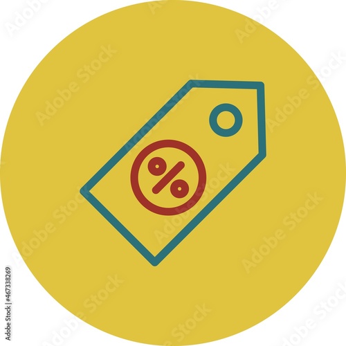 Discount Tag Line Tow Color Vector Icon Design