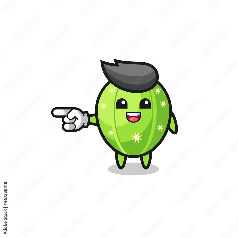 cactus cartoon with pointing left gesture cactus cartoon with pointing left gesture