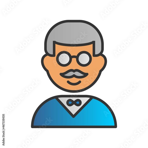 Professor Filled Gradient Vector Icon Design