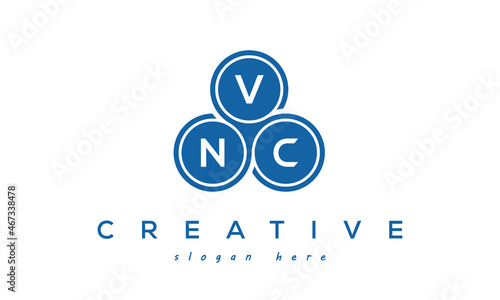 VNC creative circle three letters logo design with blue photo