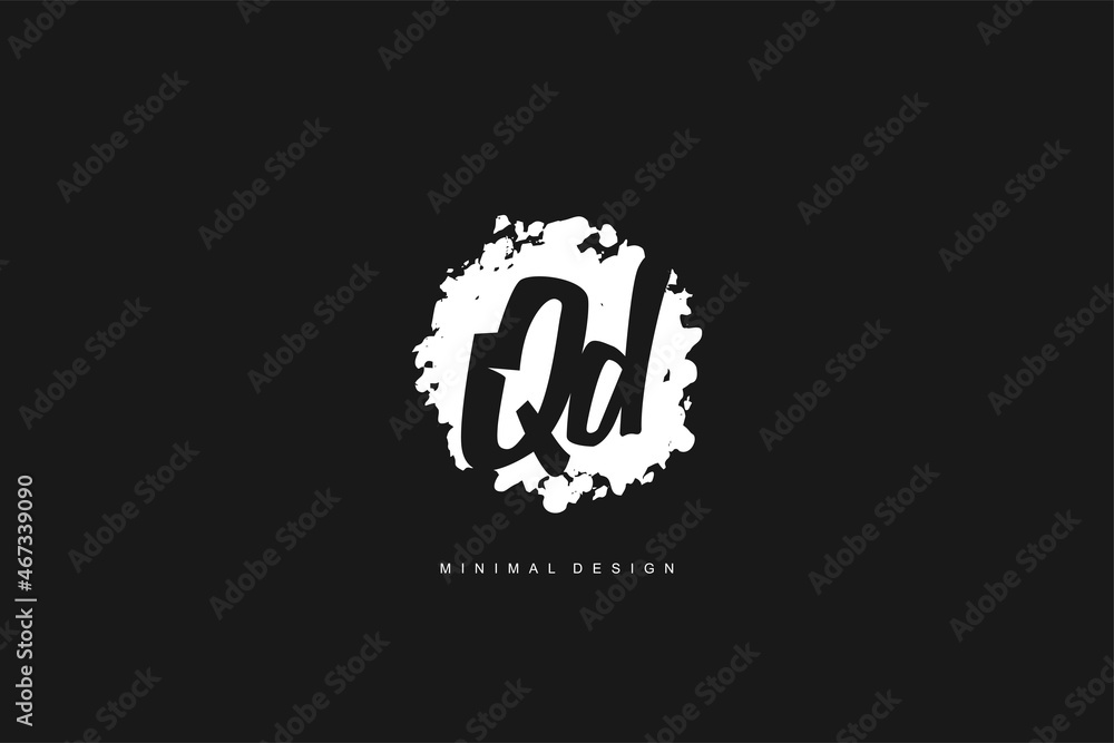 Q D QD logo, Initial lettering handwriting or handwritten for identity. Logo with signature and hand drawn style. Q D QD logo, Initial lettering handwriting or handwritten for identity. Logo with signature and hand drawn style.