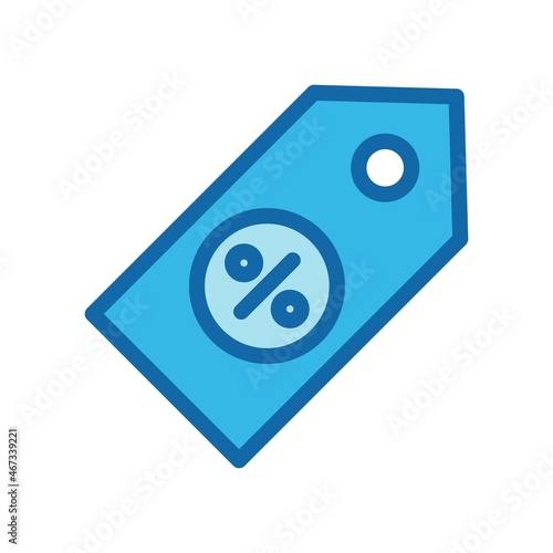  Discount Tag Line Filled Blue Vector Icon Design