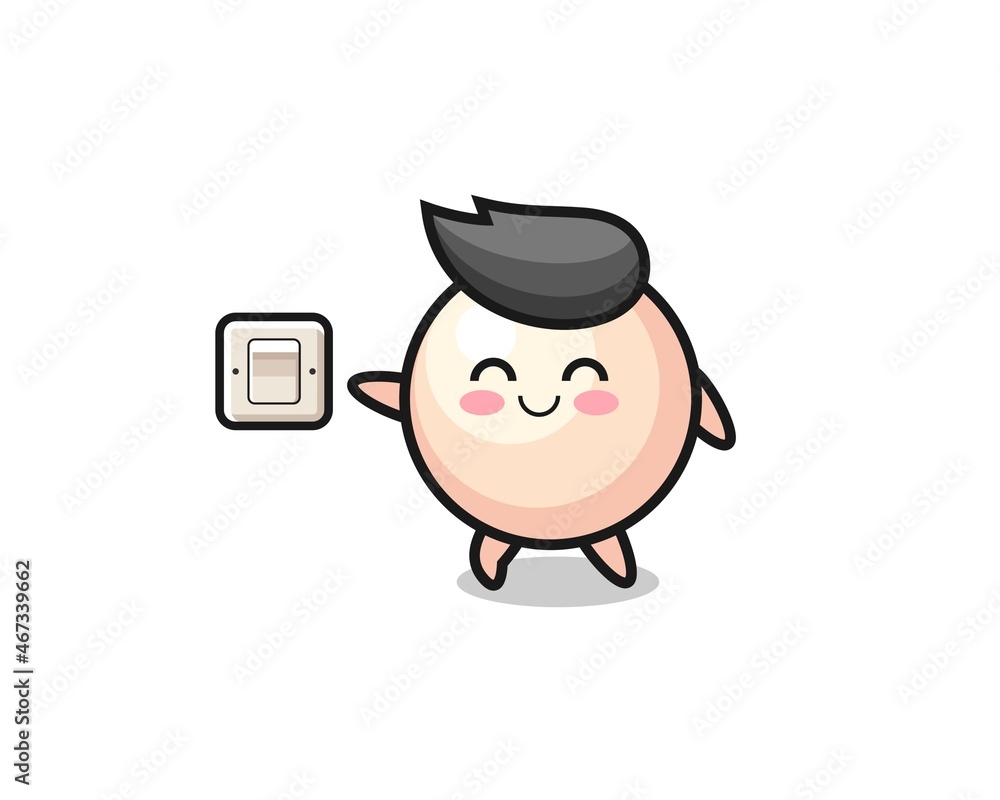 Fototapeta premium cartoon pearl is turning off light