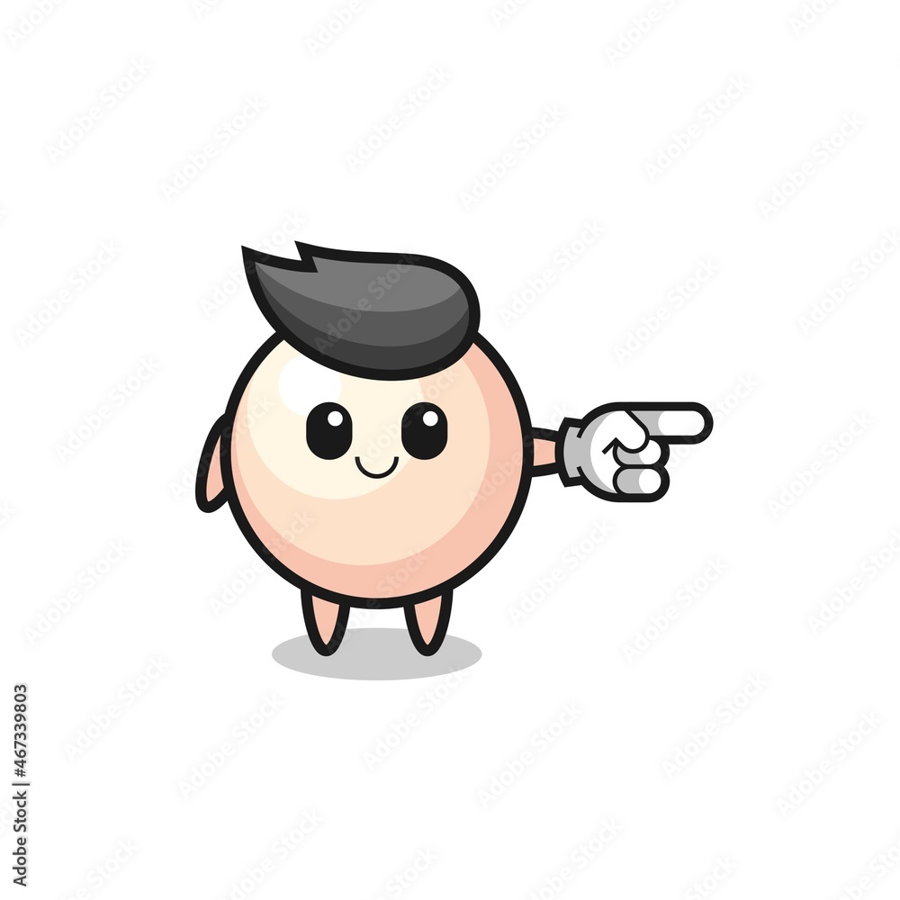 pearl mascot with pointing right gesture pearl mascot with pointing right gesture