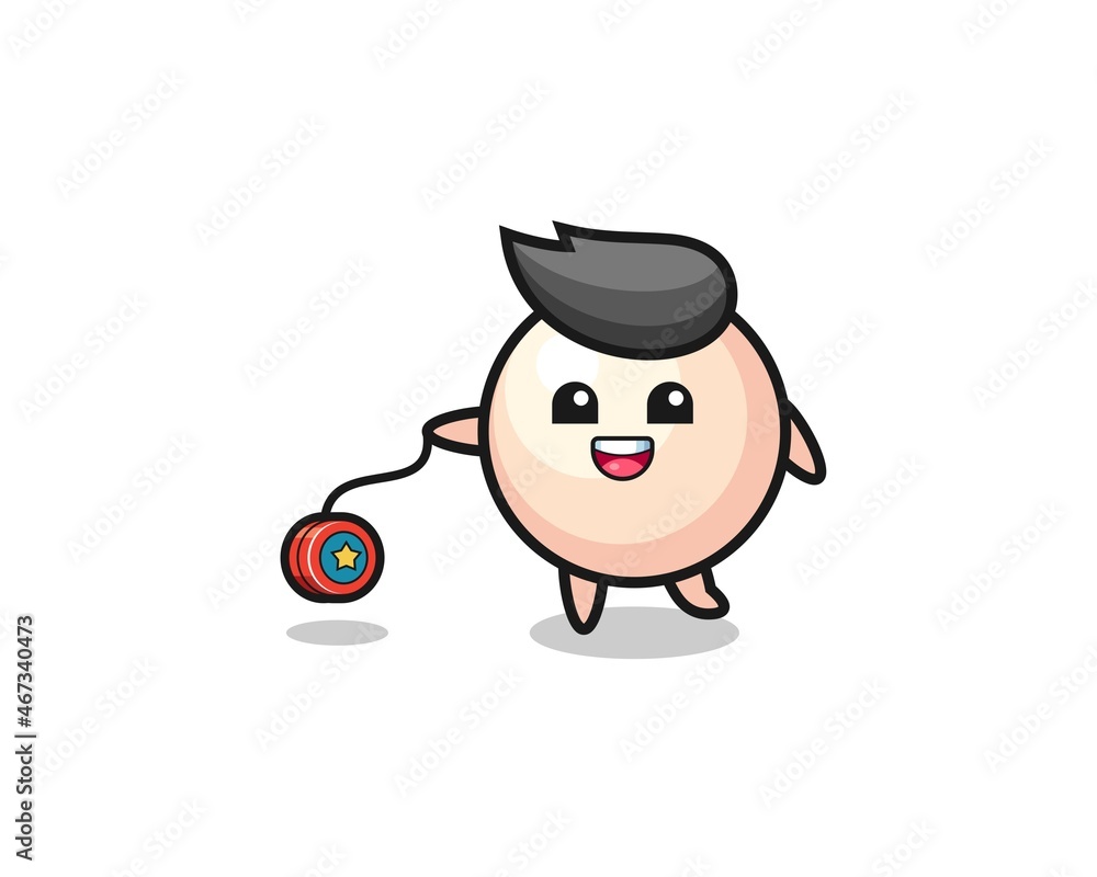 cartoon of cute pearl playing a yoyo cartoon of cute pearl playing a yoyo
