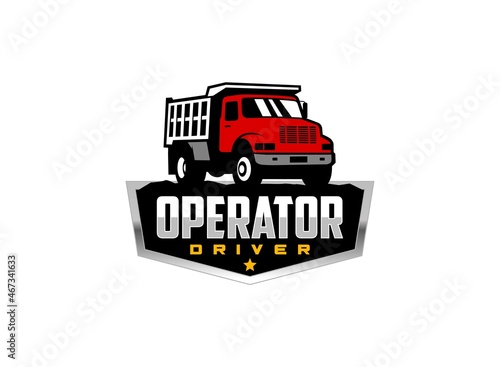 Excavator logo vector for construction company. Vehicle equipment template vector illustration for your brand.