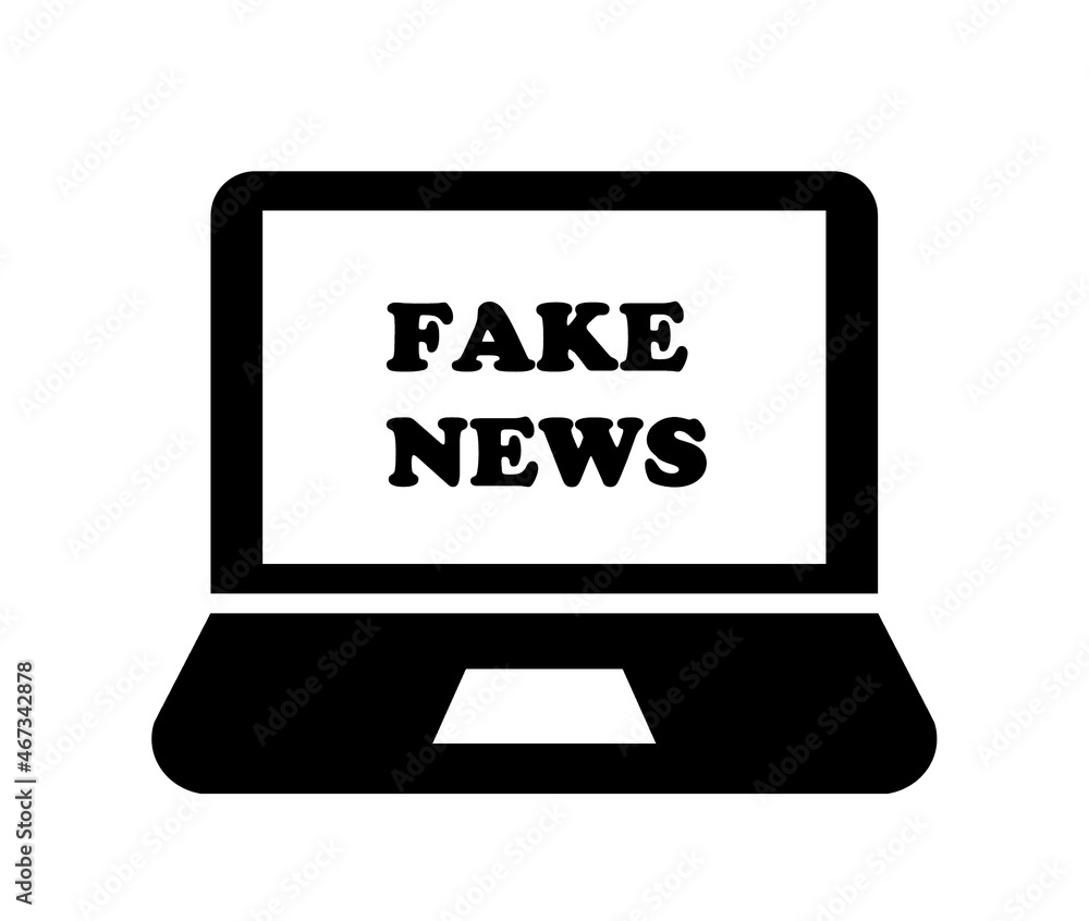 Fake news sur un écran d'ordinateur portable Fake news sur un écran d'ordinateur portable
