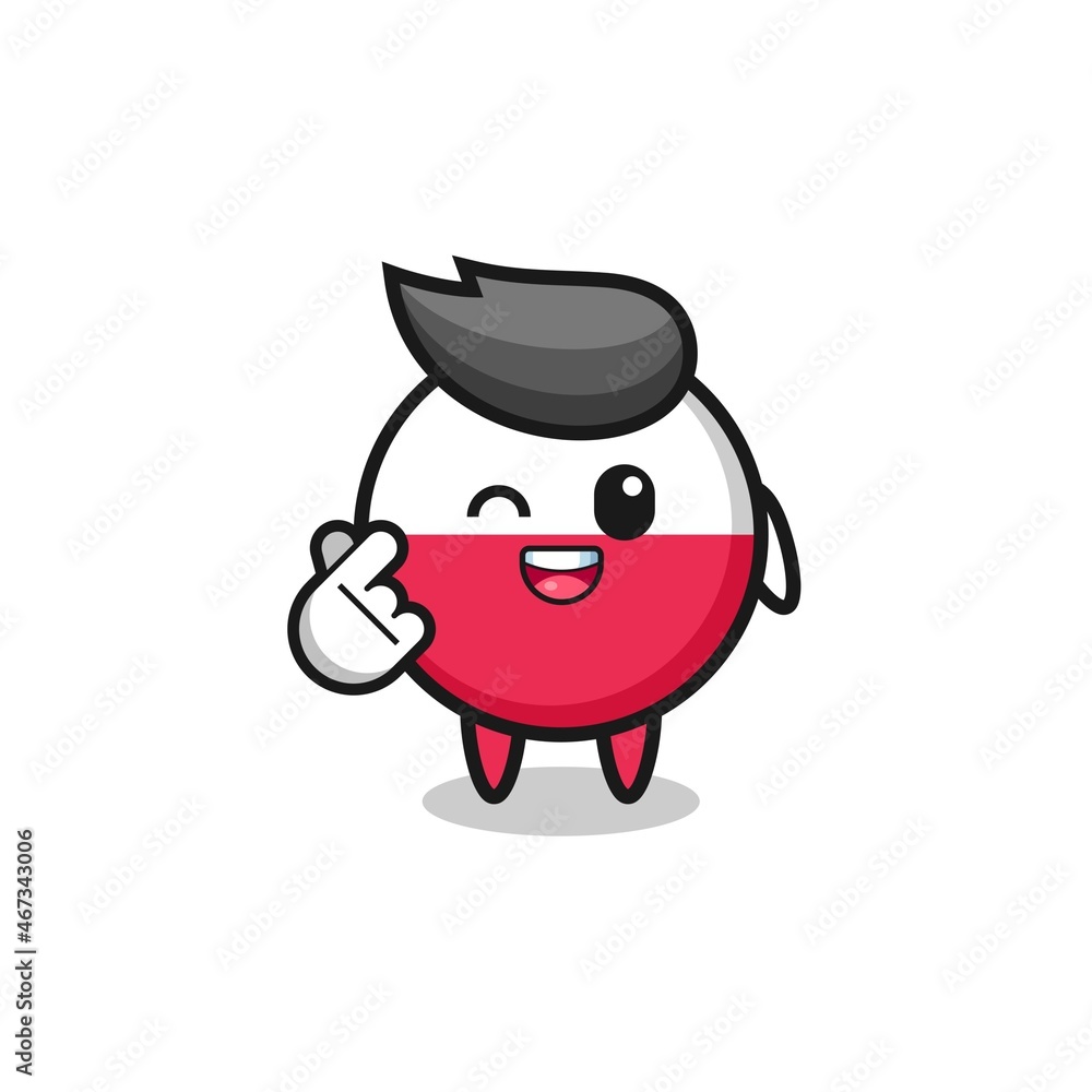 poland flag character doing Korean finger heart poland flag character doing Korean finger heart