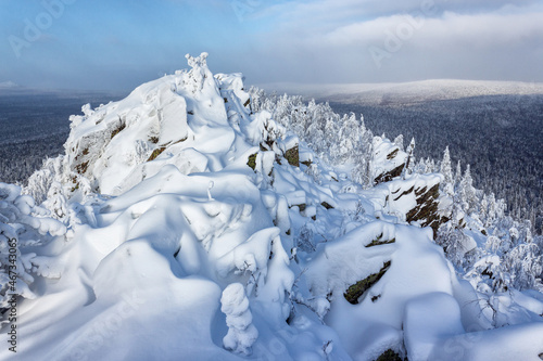 Wallpaper Mural A mountain range covered with snow Torontodigital.ca