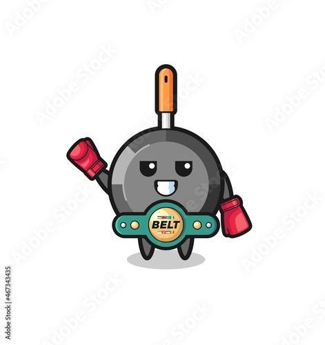 frying pan boxer mascot character