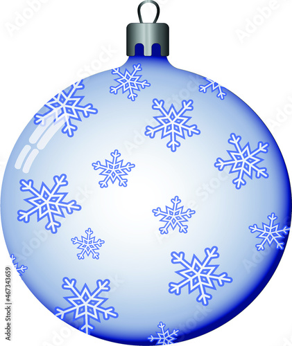 Blue glass ball on the christmas tree