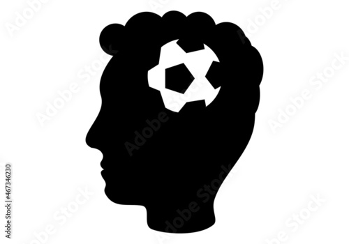 Silueta negra de chico o joven futbolista. Futbol masculino