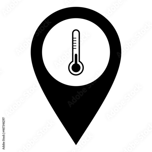 Thermometer und Kartenmarkierung